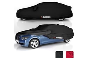 ‎BUSHBOCK PREMIUM COVER BUSHBOCK® Premium Indoor Car Cover - Satin Protective Fabric - Tarpaulin Car Cover Car Garage Indoor - 2 Colours, 4 Sizes (Black, XL)