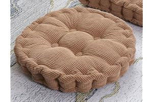 SMIUPIN Cuscino quadrato rotondo del pavimento,cuscino del sofà, cuscino della sedia del cuscino di meditazione del velluto a coste, cuscino decorativo di Tatami (19,7 pollici 50 cm, Caffè round)
