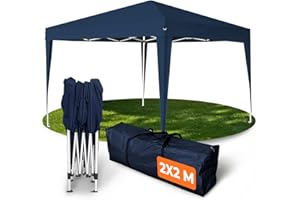 Kronenburg Tonnelle pliante étanche - Dimensions du toit : 2 x 2 m - Protection UV 50+ - Bleu