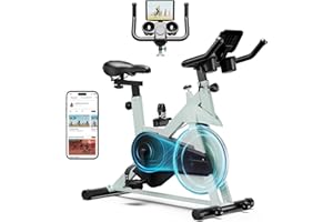 MJWW Exercise Bike with Magnetic Resistance, Indoor Cycling Bikes 136KG Weight Capacity Stationary Bike with Exclusive App for Home Fitness