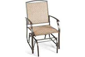 ‎COSTWAY COSTWAY Schaukelstuhl Garten, Schwingstuhl Einzel, Gartenstuhl mit Metallrahmen, Schaukelsessel Outdoor, Schwingsessel für Balkon (1 Pack)
