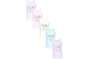 TupTam Unterhemden Mädchen Baumwoll Unterhemd 5er Pack Tank Top Ärmellos Kinder