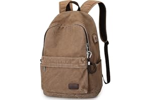 Muzee Płócienny plecak z portem ładowania USB dla mężczyzn i kobiet, lekki plecak podróżny antykradzieżowy, plecak studencki, plecak pasuje do plecaka na laptopa o przekątnej do 15,6 cala