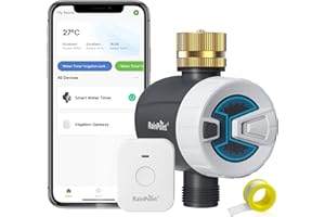 RAINPOINT WiFi Sprinkler Timer Water Timer, Brass Inlet Smart Hose Faucet Timer, Automatic Irrigation System Controller for Yard Watering, APP Control via 2.4Ghz WiFi and Bluetooth (V2, 2025 Release)