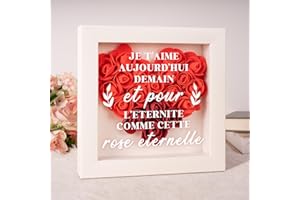 Apjielop Cadeau Amoureux pour Femme, Cadeau Amour, Rose Eternelle Décorative, Cadeau Couple, Cadeau Saint Valentin, idee Cadeau Femme Anniversair, Cadeau Original & Romantique, Présent pour Elle