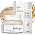Rice Pure Skin Care Sets & Kits, Glass Skin Care Gift Set, Gentle Skin Cleaning & Care Facial Kit With Ground Rice And Honey Glow Mask & Rice Toner, Moisturise, Repair, Brighten, Korean Skincare, 2PCS
