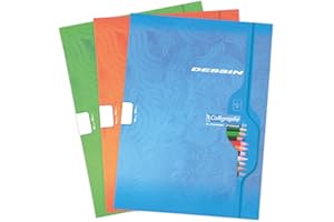 Calligraphe 7554C Un Cahier de Dessin (une Marque de Clairefontaine) - 24x32 cm - 48 PagesUnies Blanches - Papier Dessin 120 g - Couverture Carte Recyclée Vernie - Couleur Aléatoire