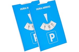 Your Day Mate Disco de Aparcamiento, 2 Piezas, en Azul, de Papel, Ajustable por Las Dos Caras, parquímetro con Hora ARRIVO, para Coche, camión, Autocaravana, Parking Disc Blue, Discos de Aparcamiento