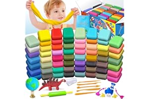 ESSENSON Argilla da Modellare 62 Colori Pasta Modellabile Magica Essiccante all'Aria per Bambini, Ideale Come Regalo per Ragazzi e Ragazze