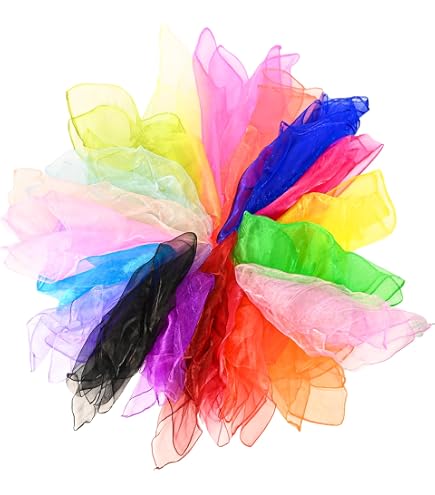 Hhaoysogd 12 panni da giocoliere, 60 x 60 cm, panni colorati, in