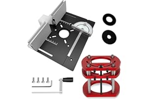 SYULCR Juego de accesorios para mesa de fresado, incluye 1 mesa de fresado y router elevador, tabla de enrutador con calibrador de ingletes, dispositivo de fresado, elevación máxima de 51 mm (2)