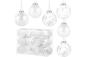 Kesote Weihnachtskugeln Weiß 24x Christbaumkugeln Weihnachtsbaumschmuck Weihnachtsdeko für Weihnachten Party