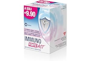 LINEA ACT Immuno Forte Act, Integratore Alimentare per la Difesa dell'Organismo, con Echinacea, Uncaria, Astragalo, Curcuma, Propoli, Rosa Canina, Vitamica C, Zinco e Fermenti Lattici, Confezione da 30 capsule