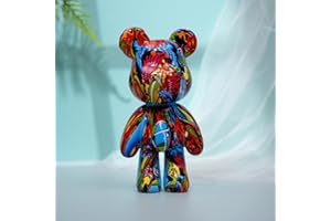 Coniuty Resin Bear Statue Decor for Home, Animal Sculpture Ornament for Indoor Room (Type D)