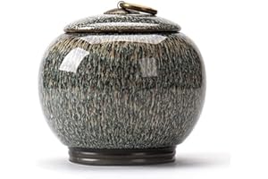 Uziqueif Urne für Katze, Hund, Tier, Haustier - Urne für Haustiere, handgefertigte Andenken Tierurne aus hochwertiger Keramik für Hunde und Katzen,720ml