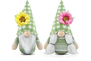 Gehydy 2er Set Sommer Wichtel Blumen Dekoration Frühlingdeko Wichtel Figuren Bauernhaus Decorations Zubehör für Home Küche
