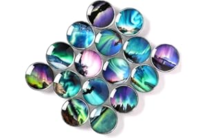 Cosylove 16 imanes para refrigerador, diseño de aurora boreal, imanes para nevera para el hogar, oficina, pizarra, fotos, fiesta, vacaciones, regalo