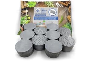 The Garden Gecko Invisible Pot feet for outdoor plant pots and flowers solid rubber pot risers with enhanced non-slip surface grip | 20 PACK | GREY WISP