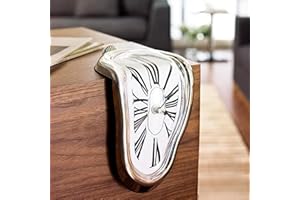 SUQ Orologio di Fusione Retrò Curvo, Stile Surrealista Salvador Dali, Orologio da Sciogliere Con Numeri Romani, per Decorazione Casa Ufficio Mensola Scrivania