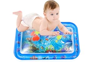 Wassermatte Baby BPA Frei I ENCOVY Wasserspielmatte Aqua Matte Wasser Baby I Aufblasbares Bauchzeit Babymatte Spielzeug ab 3, 6, 9 Monate I Babyspielzeug Bauchlage Spielmatte befüllbar Matt,66x50cm