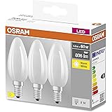 OSRAM LED-Lampe, a Candela, E14, 5.5 Watt, Bianco, Bianco Caldo, 2700 Kelvin, 3-Pack