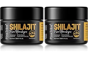 P!NKTRIBE Shilajit Resin, Original Himalayan Shilajit 30g - Gold Grade 100% Pure, Rich in Fulvic & Humic Acid, Minerals, Immune System & Vitality Booster, Vegan (Pack of 2)