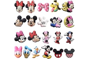 PQKL-party 21 pcs Charmes de Chaussure,Minnie Charmes de Chaussure,Pins Chaussures Minnie,Chaussures Clips Décoration,Bijoux de Chaussures Minnie Animées, Cadeaux pour Garçon Fille Enfant Adulte