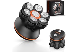 ‎MAXGROOM MAXGROOM Glatzen Rasierer Herren, Upgrade-7D Kopfrasierer Glatze, IPX6 Wasserdicht Glatzenrasierer, mit Magnetische Schwebender Kopf & LED-Anzeige, Ideal für Reise und Haushalt, USB-C Aufladung