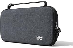 Savage Raven by Skull & Co. Every Day Slim Carrying Case for Nintendo Switch 2: Portable Hard Shell Protective Travel Case, Gaming Case, Console Protection Case, Accessories, Storage, Denim