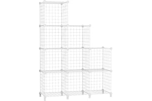 ‎AWTATOS AWTATOS Cube Storage Unit, 9 Cube Wire Storage Shelves, Multifunctional DIY Bookcases and Shelving Units Perfect for Office/Livingroom/Kitchen/Bathroom, White USCIH09WE