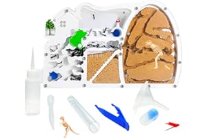 EXBEPE Large Sand Ant Farm Castle,Ant Habitat with Dinosaur Digging to Study Ant Colony Ecosystem Behavior,Science Educational Gift for Kids（Yellow）