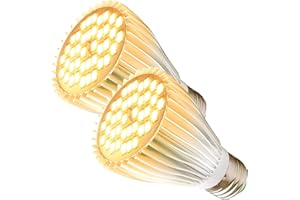 MILYN Lampada a LED per piante, 2 confezioni da 40 LED, a spettro completo, E27, 30 W, per piante da interno, idroponica, serra, piante grasse, verdure e fiori
