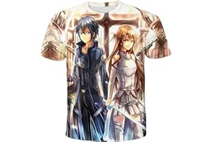 TONGYUNDACHENG Sword Art Online T-shirt à col rond et manches courtes pour homme et femme Imprimé 3D