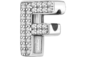 MULA 925 Sterling Silver Charms for Bracelets and Necklaces A-Z Alphabet Beads Dangle Pendants with 5A Cubic Zirconia Jewelry Gifts for Women Girls