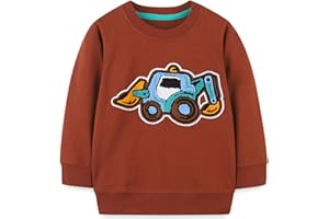 MUJOQE Jungen Sweatshirt Baumwolle Pullover Kinder Warme Langarm Shirt Activewear Tops 1-7 Jahre
