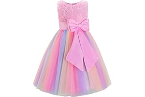 JerrisApparel Fiore Vestito Elegante Bambina Festa Cerimonia Damigella Abito