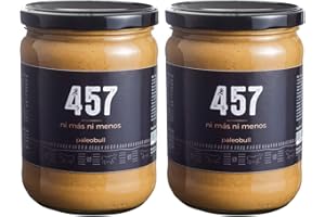 PALEOBULL Crema de Cacahuete 100% Natural - Un Único Ingrediente - 457 Cacahuetes Triturados En Cada Tarro - Ni Más Ni Menos - Sin Azúcar Añadido, Sin Gluten y Sin Lactosa - Vegana - Pack 2x500g