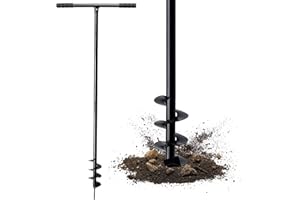 KADAX Ręczny świder do gruntu z metalu, wiertło do ziemi, wiertło do ziemi, świder gruntowy, wiertło do słupków do ogrodu, świder ziemny, świder ogrodowy (80 mm)