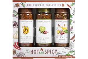 TILZ The Gourmet Collection - Hot & Spice, Mixed Herbs And Spices |Cajun Seasoning |Sriracha Seasoning |Lemon Pepper Seasoning |Chinese Salt And Pepper Seasoning |Seasoning Set |Kitchen Gifts |Spice Jar