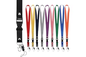 Segus Cuerda de Cuello Largo 10 piezas, Lanyards con Llavero Giratorio, como Soportes para Llaves, Etiquetas de Nombre y Tarjetas, Cordones de Insignia para Oficina Escuela