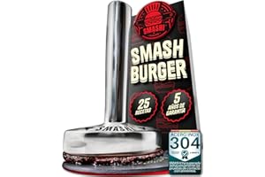 SMASHI BURGER SMASHI® Smasher Martillo 700 g – Aplastador de Hamburguesas de Acero Inoxidable 304 | Prensa Hamburguesas Profesional para Smash Burger | Kit Smash Burger de Alta Precisión
