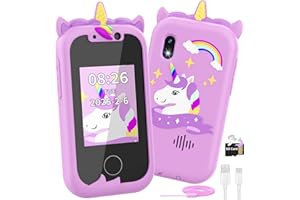 Ashfly Smartphone per Bambini, Telefono Giocattolo per Bambini - Regalo 3 4 5 6 7 6 8 9 10 Anni Compleanno Natale, 2,4" Telefono Cellulare con Giochi, Puzzle e Musica