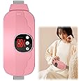 Excefore Portable Cordless Heating Pad, Heating Pad for Back Pain with 4 Temperature Control and 4 Massage Control, Portable Electric Fast Heating Belly Wrap Belt for Women and Girl(Pink)