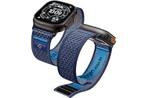 Spigen Athlex Air band för Apple Watch Ultra 4/3/2/1, Serie 12/11/10 | Nylonarmband med kardborreknäppning och färgade sömmar, för Apple Watch 49/46/45/44/42mm