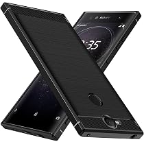 EbestStar Handyhülle Für Sony Xperia XA2 Ultra – Lederlook TPU Case, Schwarz, Stoßfest & Leicht