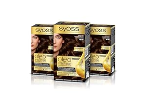 Syoss Oleo Intense - Tinte 4-18 Chocolate – Coloración permanente Sin Amoníaco – Cobertura profesional de canas – Resultados de peluquería (Pack De 3)