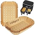 YQL Air Fryer Liners for Ninja Dual,100PCS Perforated Parchment Paper for Air Fryer Disposable Air Fryer Paper Liners AF300UK AF400UK Accessories Compatible with Ninja,Tower,EMtronics Air Fryer
