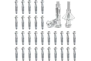 DAIRYCOF 30 Stück Hohlraumdübel Metall verzinkt Hohlwanddübel M6x52mm, Expansion Nuts für Gipskartonplatten (30, M6*52mm)