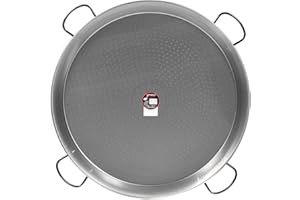 VAELLO CAMPOS VAELLO - Plat à Paella en Métal - Plat de Cuisson Résistant - Accessoire de Cuisine Extérieure Facile à Nettoyer - Poêle à Paella à 4 Poignées - Ø 90 cm