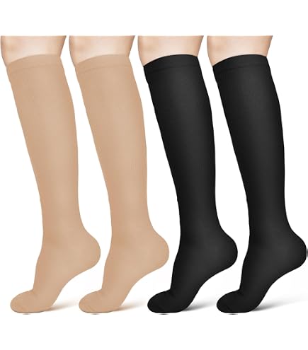 Paire De Bas De Compression Actys 20 Pour Homme - Taille 1 Normale, Classe 2, Couleur Beige, Neufs